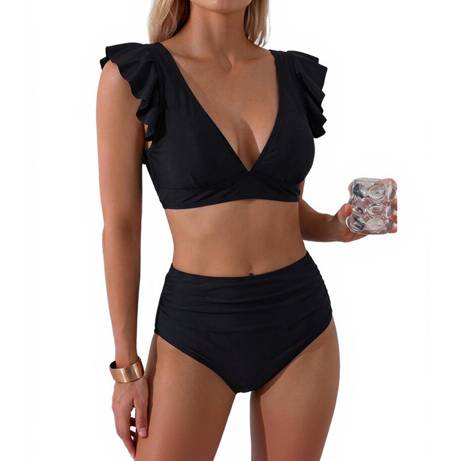 Women s Split High Waist Ruffled Bikini Swimsuit Sport Swimsuit Two-Piece Set XL чёрный
Women s Split High Waist Ruffled Bikini Swimsuit Sport Swimsuit Two-Piece Set XL чёрный