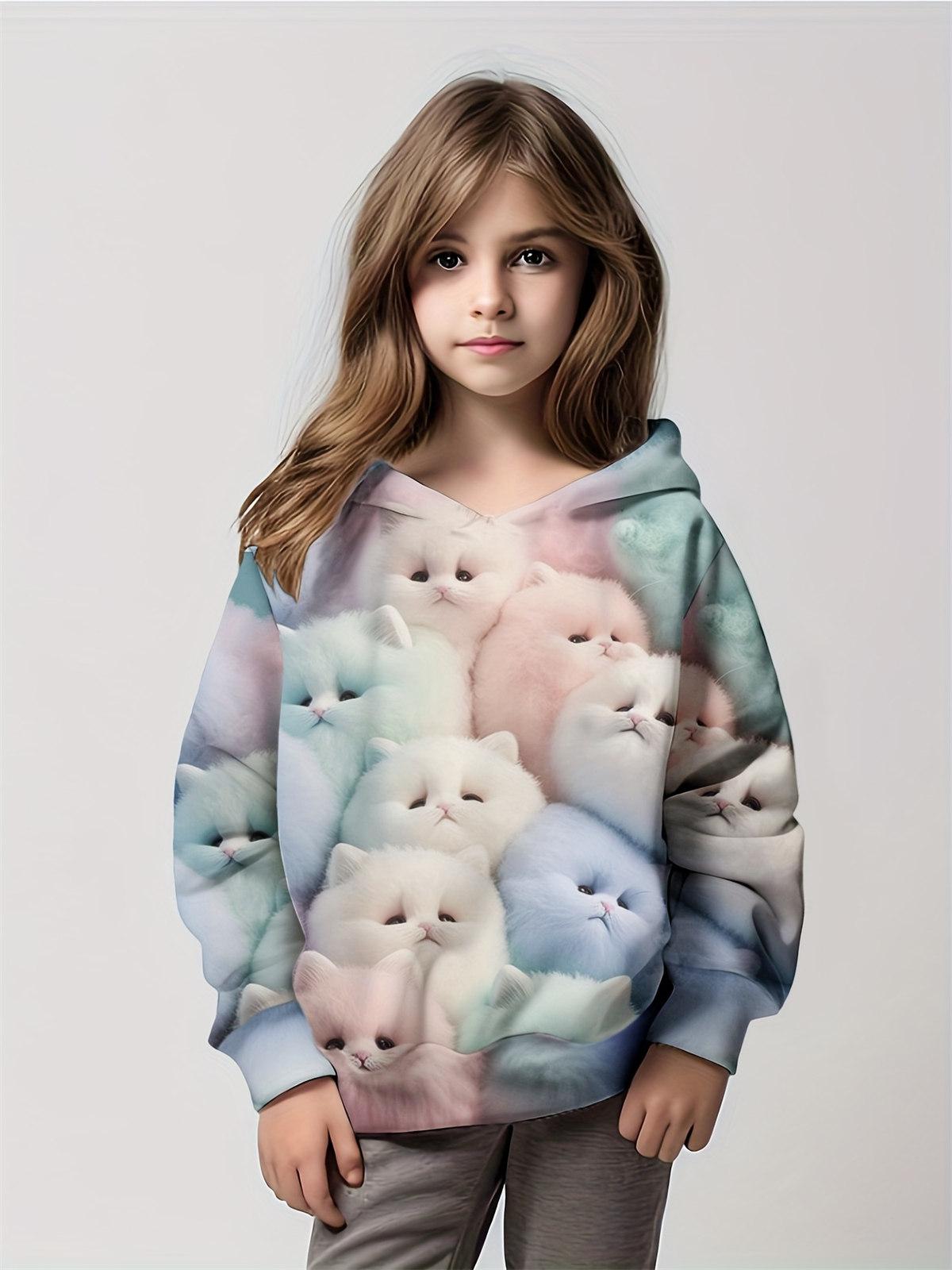 Толстовка с капюшоном для девочек с рисунком кота из мультфильма, детская одежда для девочек от 1 до 12 лет, удобная толстовка с длинным рукавом, детская одежда 160
Толстовка с капюшоном для девочек с рисунком кота из мультфильма, детская одежда для девочек от 1 до 12 лет, удобная толстовка с длинным рукавом, детская одежда 160