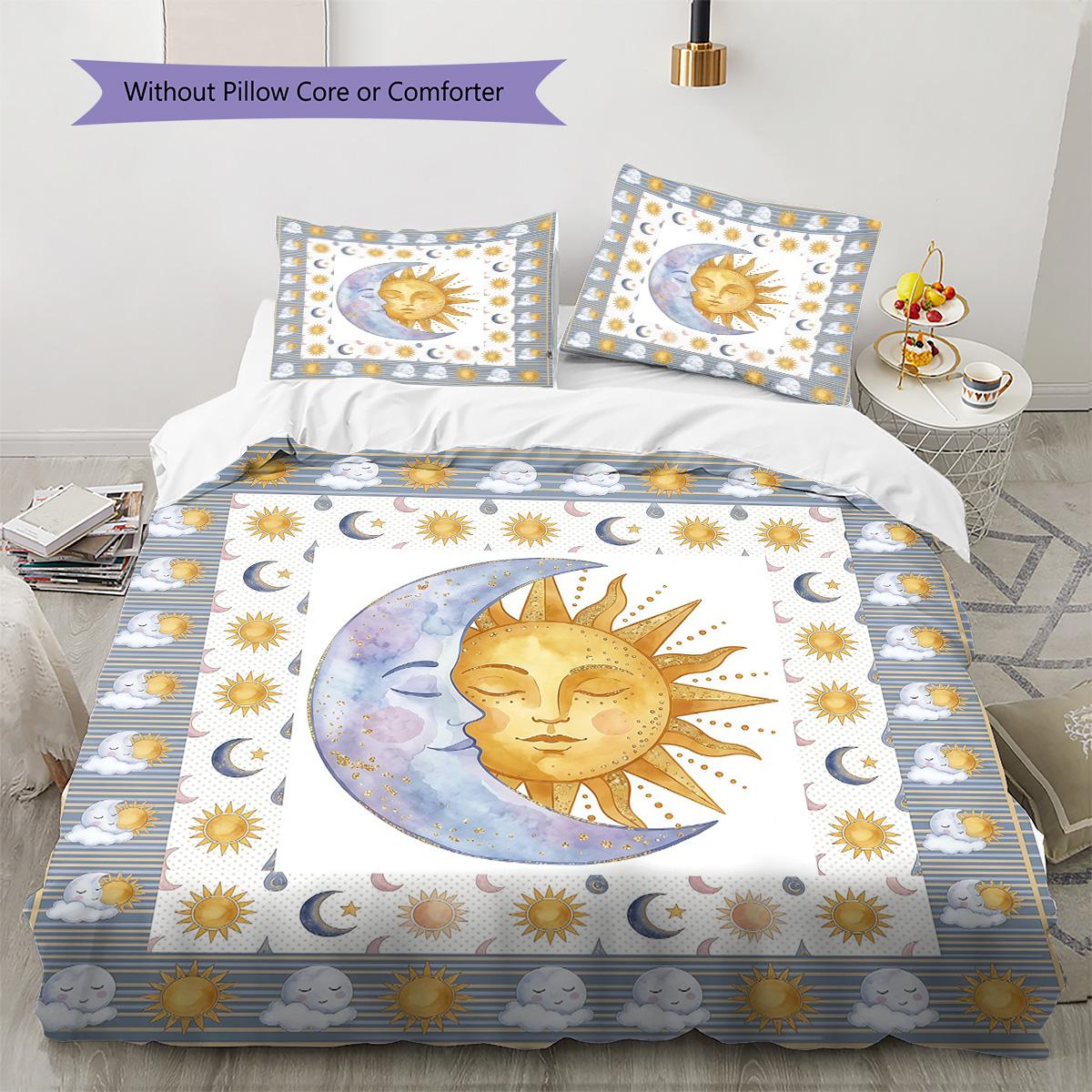 Space Moon Sun Pattern Bedding Set Quilt Cover Pillowcase Home Decor Gift (1 * duvet cover + 2 * pillowcase, without core) 135x200cm
Space Moon Sun Pattern Bedding Set Quilt Cover Pillowcase Home Decor Gift (1 * duvet cover + 2 * pillowcase, without core) 135x200cm