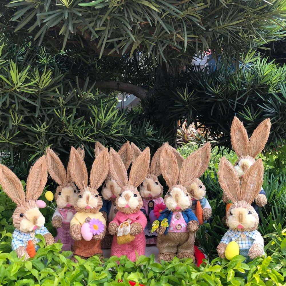Handmade Straw Rabbits High-25cm Landscape Rabbit Statue New Rabbit Decoration Easter Party Flower Blue Rabbit Girl
Handmade Straw Rabbits High-25cm Landscape Rabbit Statue New Rabbit Decoration Easter Party Flower Blue Rabbit Girl