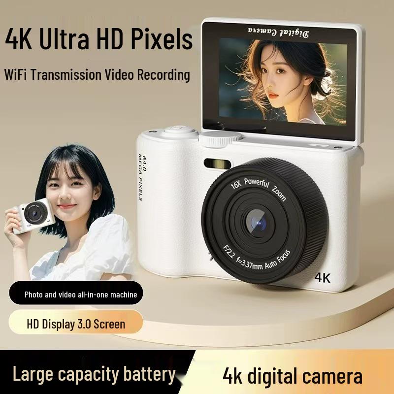 HD Retro Mirrorless CCD Flip Screen Camera for Students & Vloggers White Camera Only
HD Retro Mirrorless CCD Flip Screen Camera for Students & Vloggers White Camera Only
