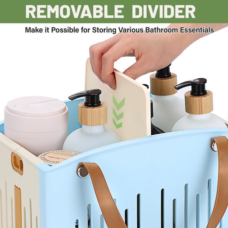 Portable Shower Caddy Collapsible Plastic Shower Basket Tote With Handles Removable Divider, Cleaning Caddy Storage Orga
Portable Shower Caddy Collapsible Plastic Shower Basket Tote With Handles Removable Divider, Cleaning Caddy Storage Orga