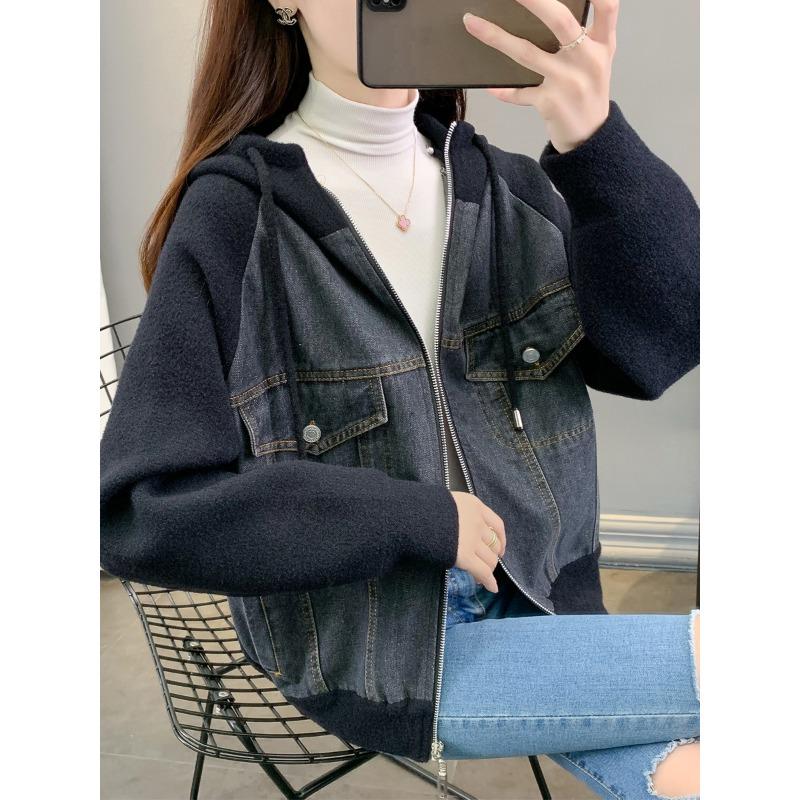 Новая женская куртка высокого класса, топ, осенне-зимняя, утолщенная, цветная, с джинсовой молнией, худи с капюшоном one size fits all чёрный
Новая женская куртка высокого класса, топ, осенне-зимняя, утолщенная, цветная, с джинсовой молнией, худи с капюшоном one size fits all чёрный