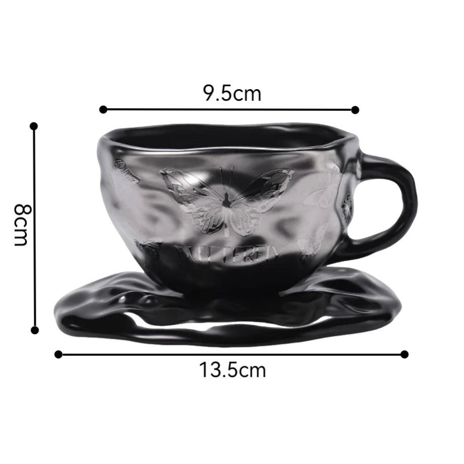 Dark Silver Butterfly Hand-Squeezed Coffee Cup And Saucer Ceramic Cup And Saucer Light Luxury Personalized Gift 240ML срібло сірий колір
Dark Silver Butterfly Hand-Squeezed Coffee Cup And Saucer Ceramic Cup And Saucer Light Luxury Personalized Gift 240ML срібло сірий колір