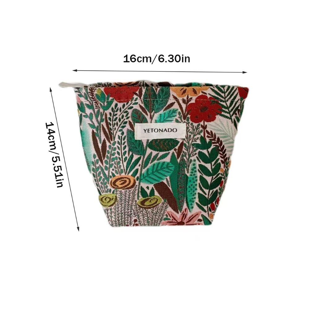 Polyester Canvas Flower Clutch Bag Large Capacity Zipper Closure Makeup Bag Flower Forest Pattern Portable Cosmetic Organizer
Polyester Canvas Flower Clutch Bag Large Capacity Zipper Closure Makeup Bag Flower Forest Pattern Portable Cosmetic Organizer
