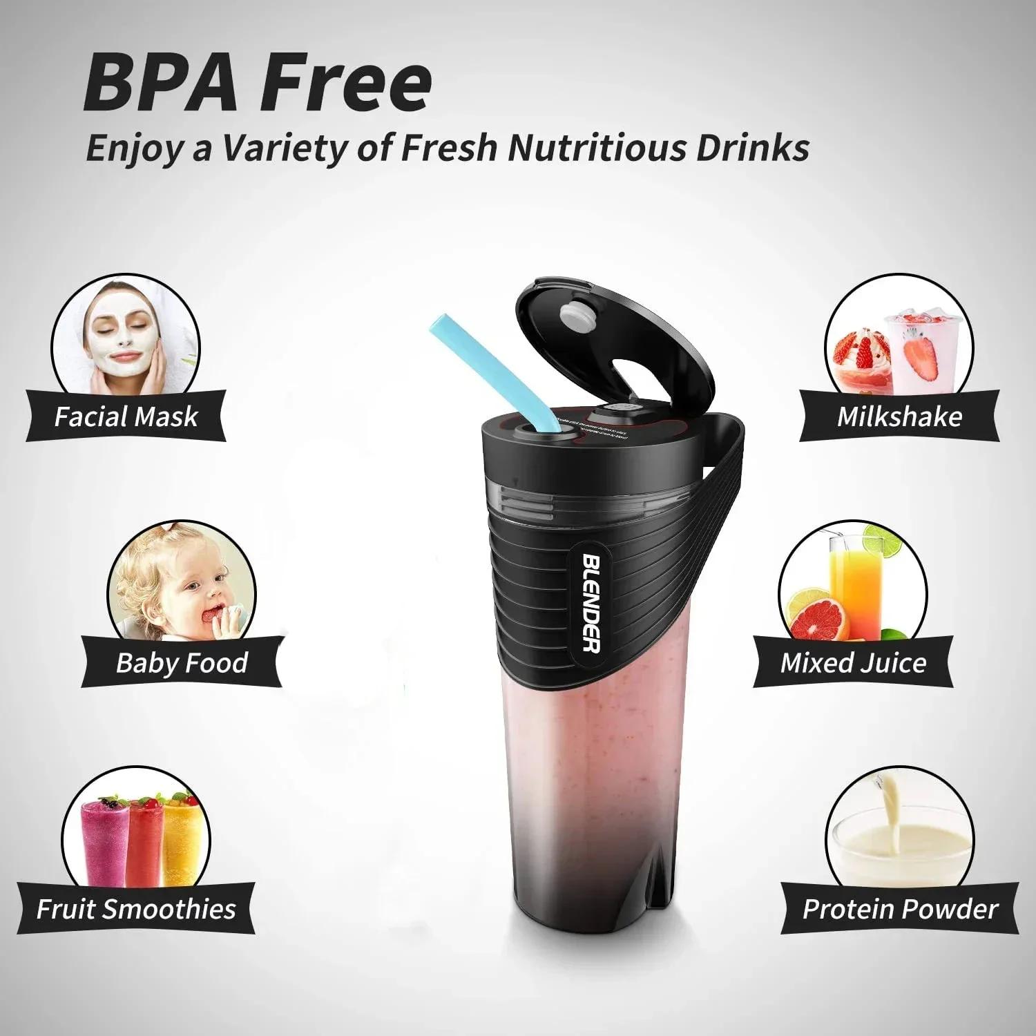 2024 New Portable Blender Juicer Type-C Charging Personal Smoothie Blender Fresh Juice Mixer Machine Sport Travel Shakes Stirr чёрный
2024 New Portable Blender Juicer Type-C Charging Personal Smoothie Blender Fresh Juice Mixer Machine Sport Travel Shakes Stirr чёрный