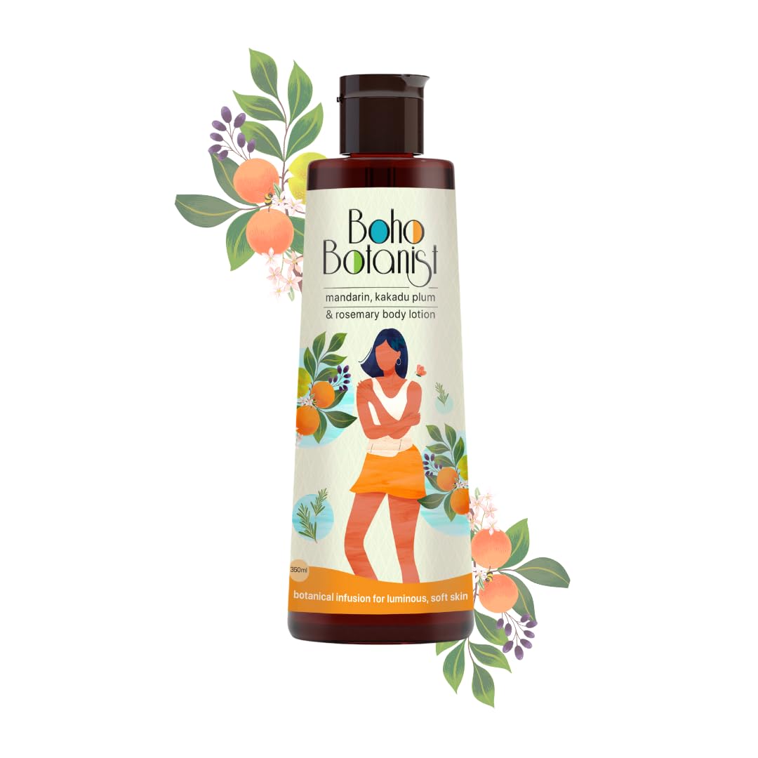 Boho Botanist Mandarin,Kakadu Plum & Rosemary Body Lotion for Hydration and Even tone| 1.5% Niacinamide & Vitamin E | Dermat tested, SLS & Paraban
Boho Botanist Mandarin,Kakadu Plum & Rosemary Body Lotion for Hydration and Even tone| 1.5% Niacinamide & Vitamin E | Dermat tested, SLS & Paraban