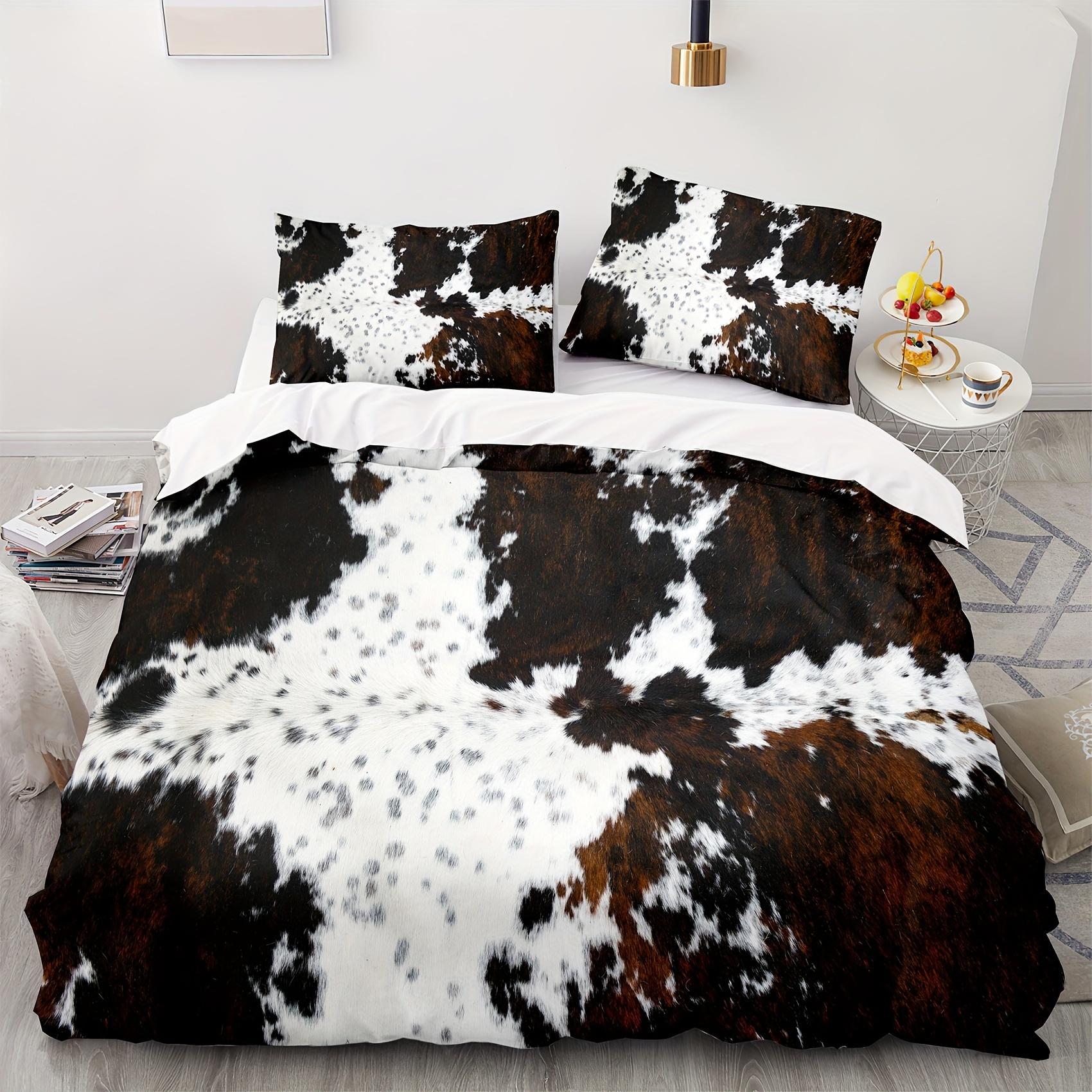 Soft 2/3Pcs Soft Comfortable Duvet Cover Set, Cowhide Printed White Black Brown Abstract Animal Skin Print Bedding Set Duvet Cover Set&EU Single(135x200cm)
Soft 2/3Pcs Soft Comfortable Duvet Cover Set, Cowhide Printed White Black Brown Abstract Animal Skin Print Bedding Set Duvet Cover Set&EU Single(135x200cm)