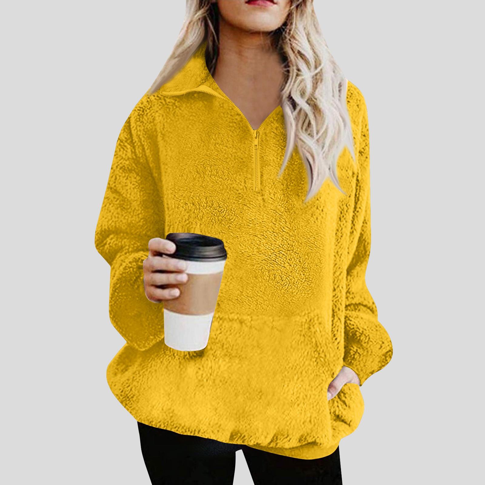 Женская плюшевая толстовка повседневная с длинным рукавом карман на молнии толстый пуловер толстовка зима XXL жёлтый
Женская плюшевая толстовка повседневная с длинным рукавом карман на молнии толстый пуловер толстовка зима XXL жёлтый