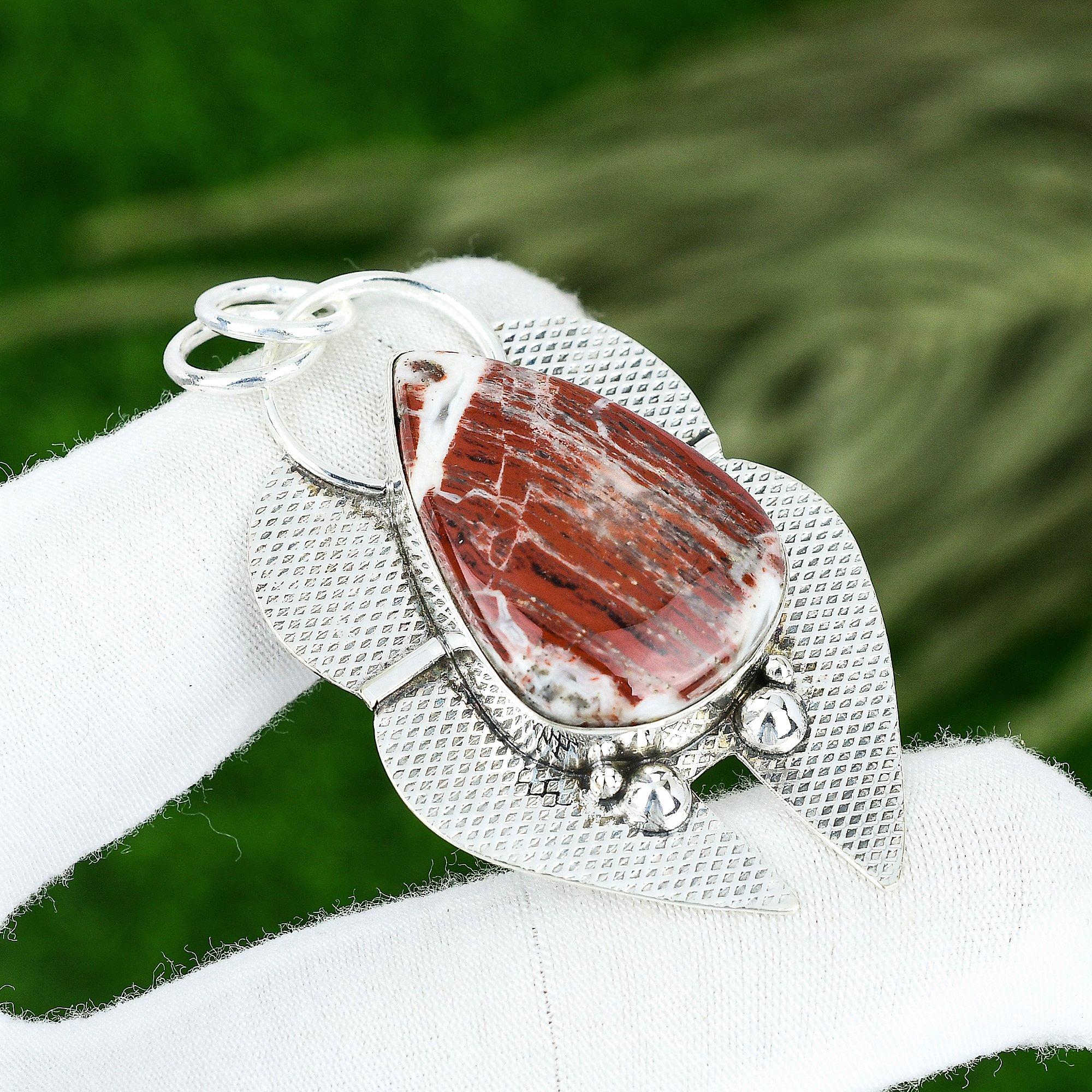 Memorial Day Deal Red Snakeskin Jasper Stone Sterling Silver New Pendant Jewelry
Memorial Day Deal Red Snakeskin Jasper Stone Sterling Silver New Pendant Jewelry