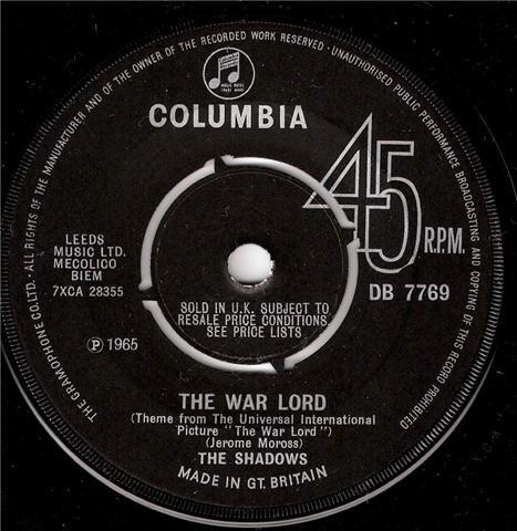 7inch Record SHADOWS - The War Lord DB7769 Columbia 1965 UK Soundtracks & Musicals Used
7inch Record SHADOWS - The War Lord DB7769 Columbia 1965 UK Soundtracks & Musicals Used