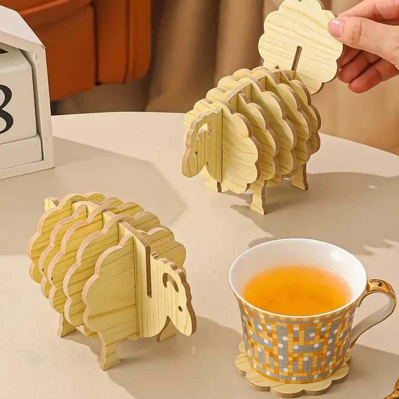Sheep Shaped Wooden Coaster Heat Resistant Mat Creative Table Decor Bamboo Craft Ornament For Home Dining Type A
Sheep Shaped Wooden Coaster Heat Resistant Mat Creative Table Decor Bamboo Craft Ornament For Home Dining Type A