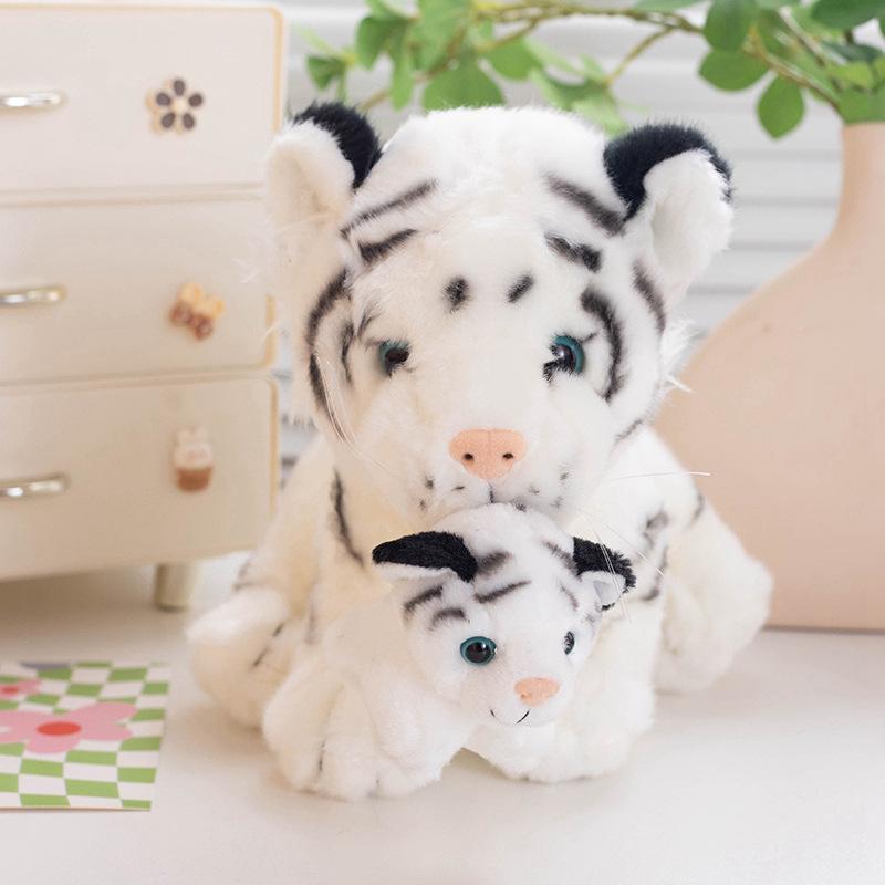 Adorable Realistic White Tiger Mother and Cub Plush Toy - Soothing Cloth Doll for Children 23 cm
Adorable Realistic White Tiger Mother and Cub Plush Toy - Soothing Cloth Doll for Children 23 cm