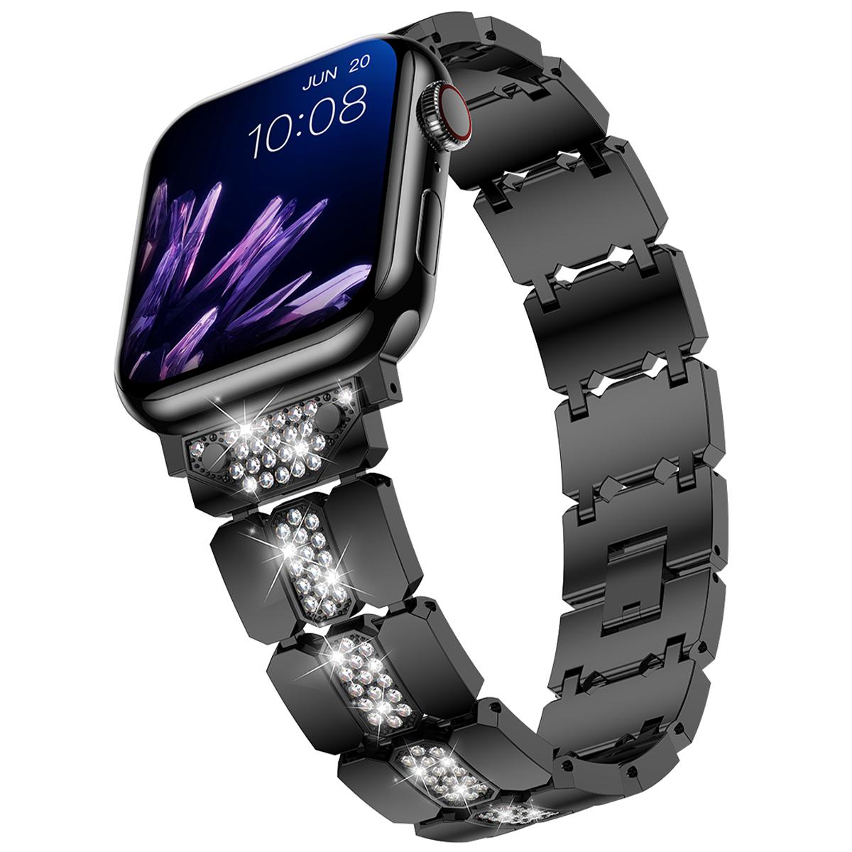 For Apple Watch Series 10 42mm/9 8 7 41mm/SE (2023) SE (2022) SE 6 5 4 40mm/3 2 1 38mm Stylish Rhinestones Decor Zinc Alloy Watch Band Silver
For Apple Watch Series 10 42mm/9 8 7 41mm/SE (2023) SE (2022) SE 6 5 4 40mm/3 2 1 38mm Stylish Rhinestones Decor Zinc Alloy Watch Band Silver