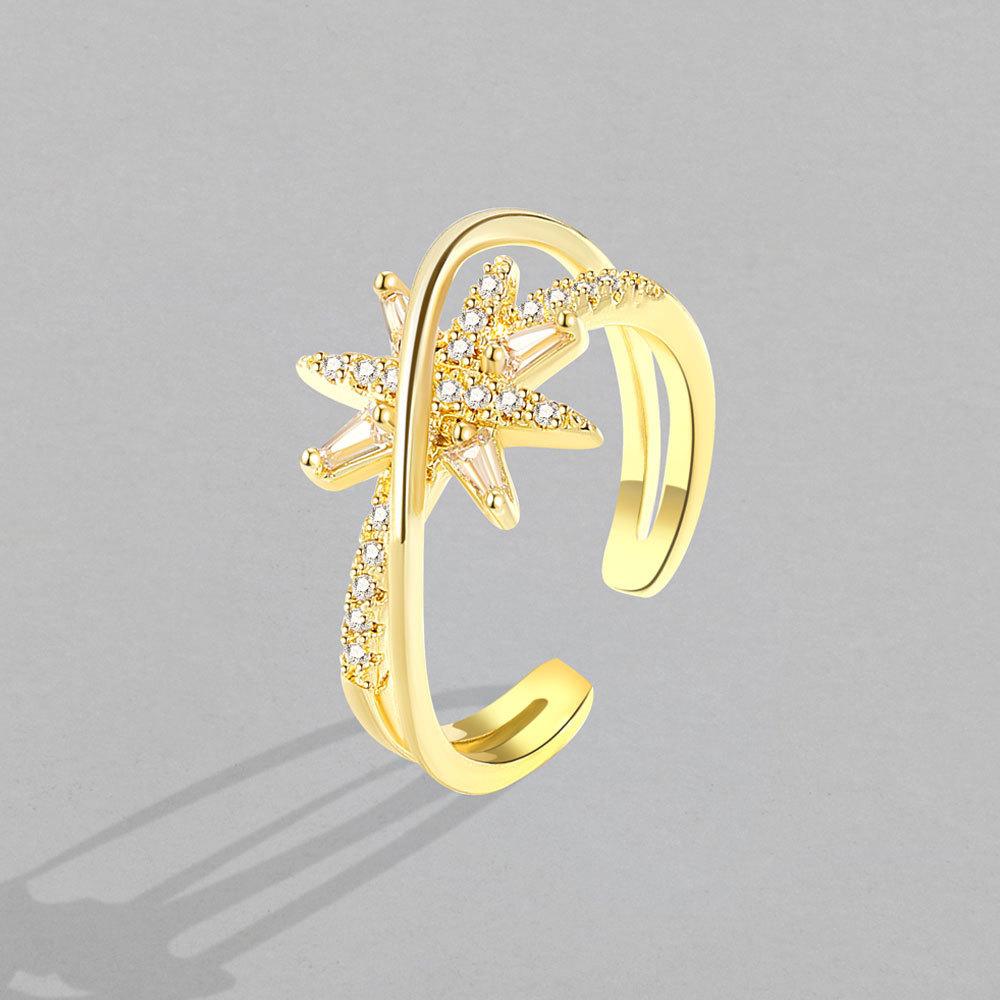 Модное новое персонализированное кольцо-талисман в виде восьмиконечной звезды с регулируемым размером для женщин Opening adjustable золотой
Модное новое персонализированное кольцо-талисман в виде восьмиконечной звезды с регулируемым размером для женщин Opening adjustable золотой