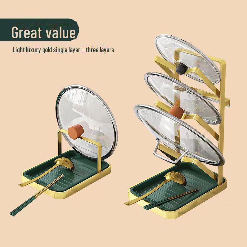 Многофункциональная кухонная стойка: Легкое роскошное хранилище для крышек кастрюль и кухонных принадлежностей
Многофункциональная кухонная стойка: Легкое роскошное хранилище для крышек кастрюль и кухонных принадлежностей