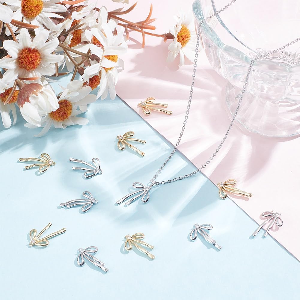 12pcs 2 Colors Bowknot Charms Real 14K Gold Golden Bow Pendants Charms Dangle Bow Earring Charms for Earrings Necklaces Crafting DIY Jewelry
12pcs 2 Colors Bowknot Charms Real 14K Gold Golden Bow Pendants Charms Dangle Bow Earring Charms for Earrings Necklaces Crafting DIY Jewelry