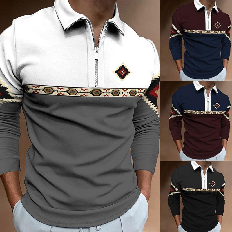 New men s sweatshirt zip casual slim men s striped digital printing long sleeve polo 5XL
New men s sweatshirt zip casual slim men s striped digital printing long sleeve polo 5XL