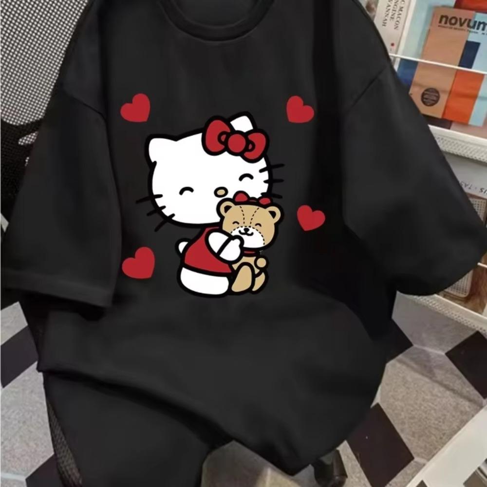 Summer New Womens Cute Hello Kitty Tshirt Fashion Casual Loose Y2K Cotton Soft Tshirt Round Neck Short Sleeve Top S
Summer New Womens Cute Hello Kitty Tshirt Fashion Casual Loose Y2K Cotton Soft Tshirt Round Neck Short Sleeve Top S