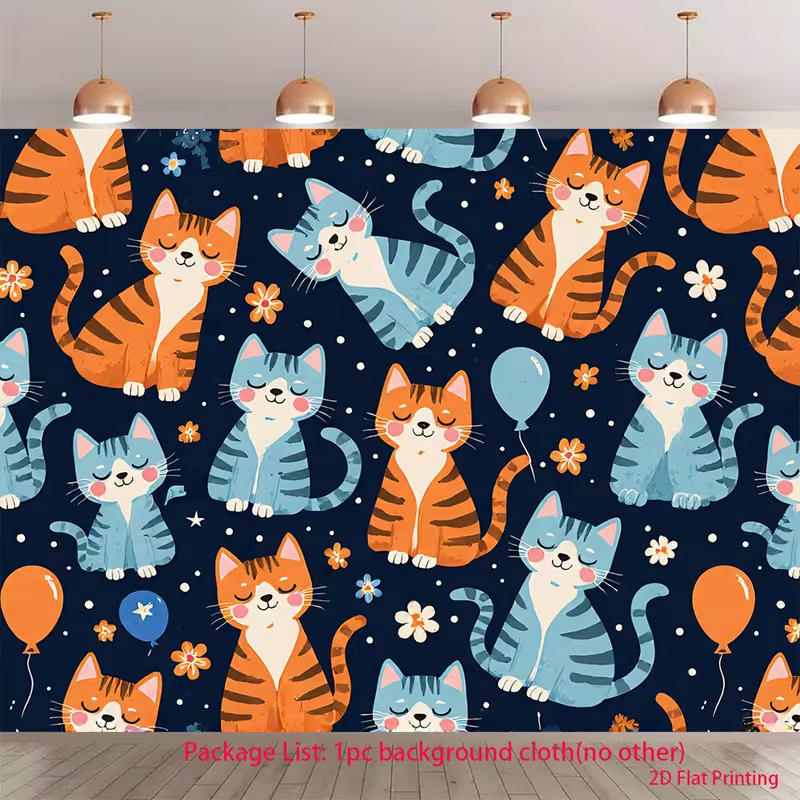 2D Cheerful Cat Tapestry, Cute Kittens for Kids Room Decor 47.2x31.5inch/120*80cm
2D Cheerful Cat Tapestry, Cute Kittens for Kids Room Decor 47.2x31.5inch/120*80cm