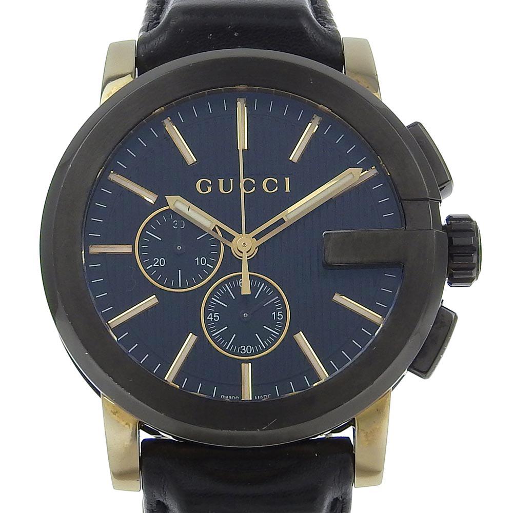 GUCCI G Chrono Watches 101.2 blackDial Stainless Steel/Embossed Leather Quartz Chronograph mens Used
GUCCI G Chrono Watches 101.2 blackDial Stainless Steel/Embossed Leather Quartz Chronograph mens Used