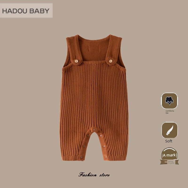 Baby Overalls Autumn and Winter Style for One-Year-Old Boys, Knitted Woolen Fashionable Autumn Jumpsuit for Outings Brown Knitted Overalls 66
Baby Overalls Autumn and Winter Style for One-Year-Old Boys, Knitted Woolen Fashionable Autumn Jumpsuit for Outings Brown Knitted Overalls 66