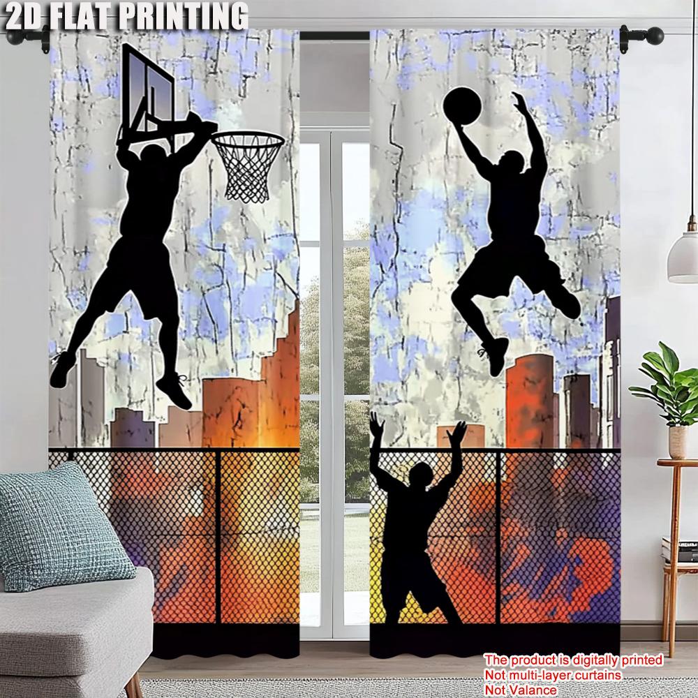 Set Of 2 Basketball Street Scene Curtains Rod Hole Design Bedroom Living Room Dining Decor Polyester Curtain For Sitting Made Machine Washable W100*H70(CM)-Hooks&2PCS
Set Of 2 Basketball Street Scene Curtains Rod Hole Design Bedroom Living Room Dining Decor Polyester Curtain For Sitting Made Machine Washable W100*H70(CM)-Hooks&2PCS