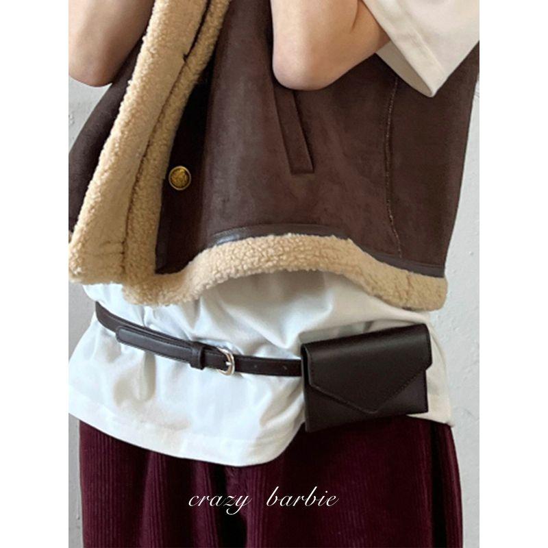 Южная Корея Инс Вогнутая форма Изысканная декоративная поясная сумка Brown
Южная Корея Инс Вогнутая форма Изысканная декоративная поясная сумка Brown