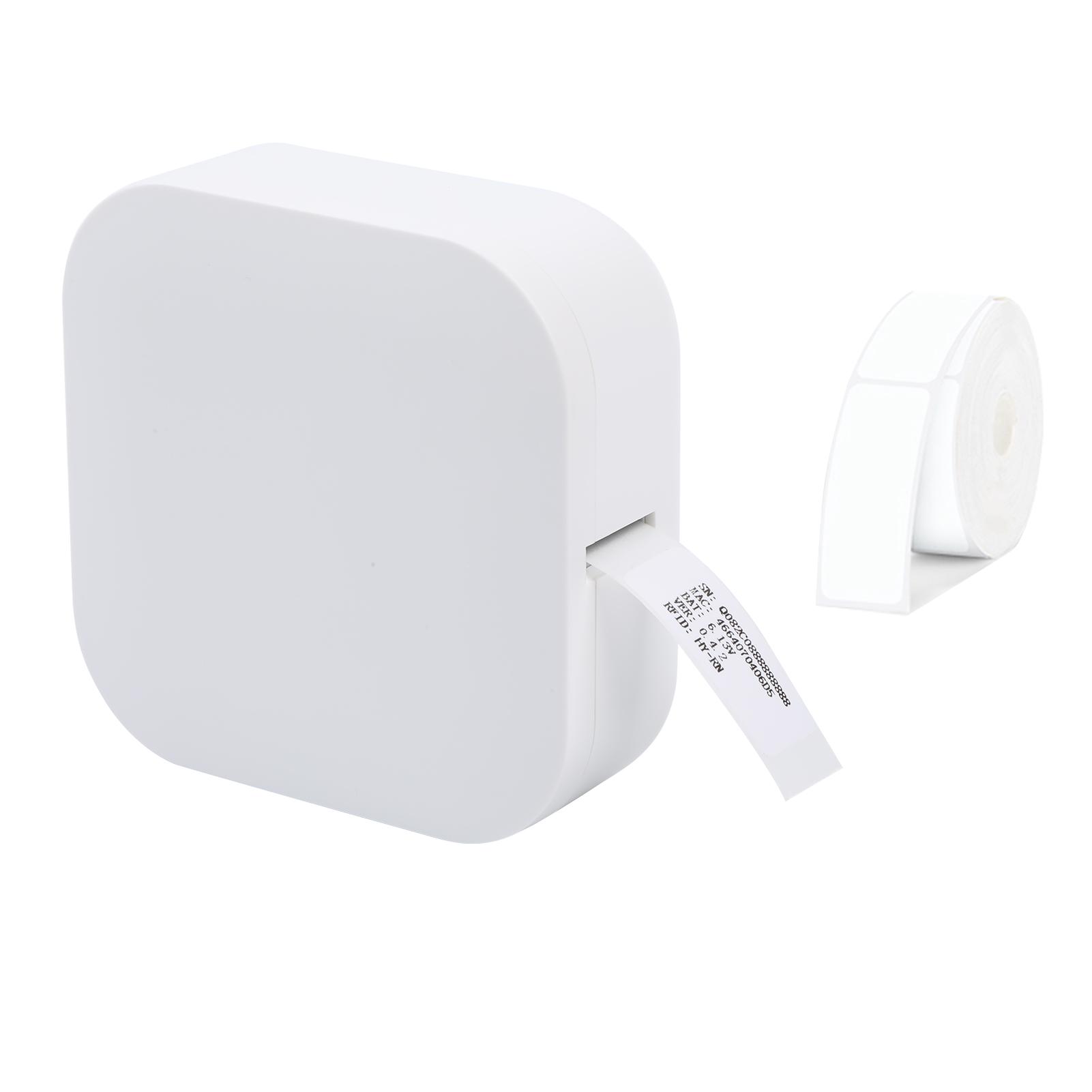 Машина для изготовления этикеток Q30, мини-карманный термопринтер для этикеток, все в одном, BT Connect, самоклеящаяся бирка with 1pc label roll белый