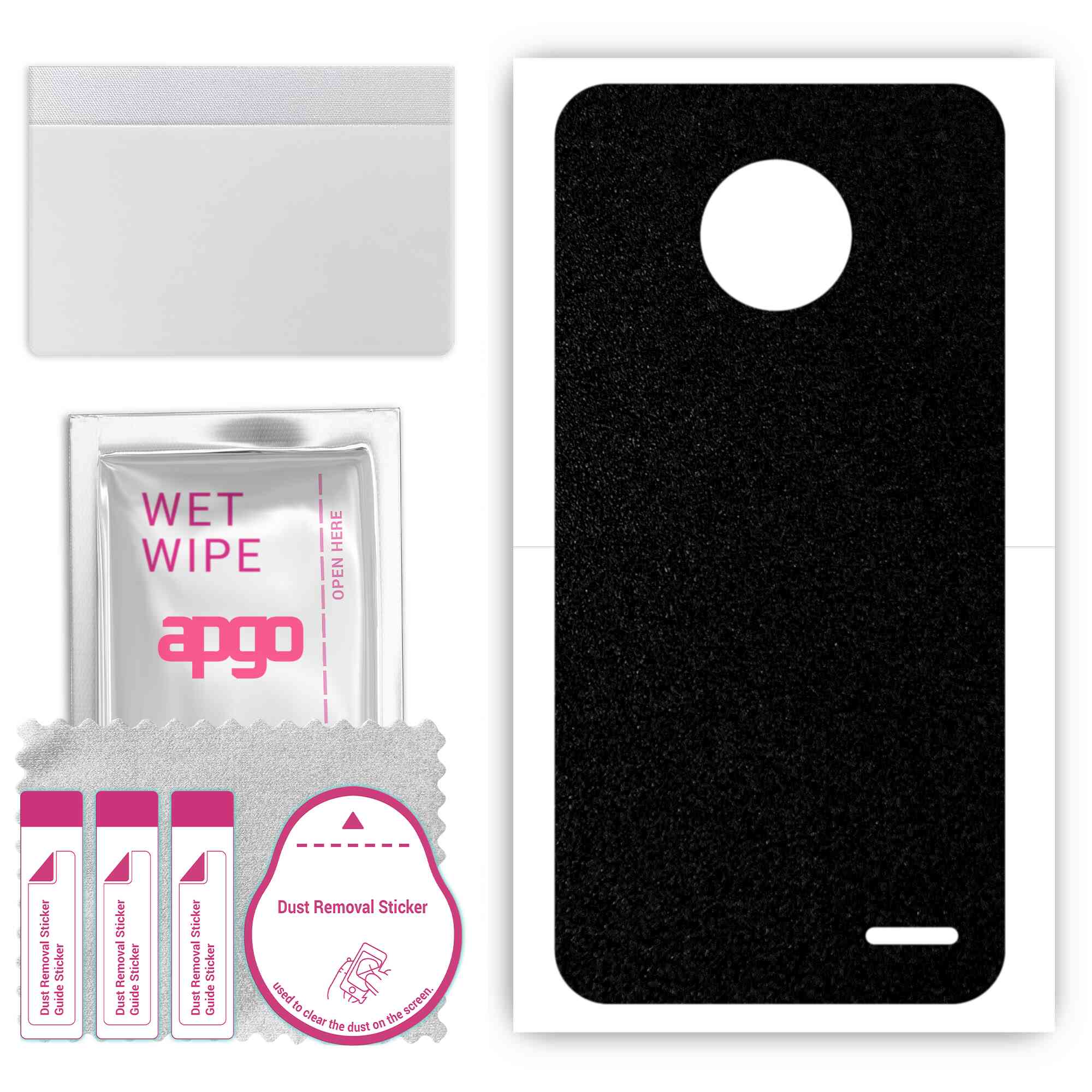 apgo Protective Skin Sticker for the back compatible with Motorola Moto E4, Wrap Film, Foil, Vinyl - Pattern Matte Black
apgo Protective Skin Sticker for the back compatible with Motorola Moto E4, Wrap Film, Foil, Vinyl - Pattern Matte Black