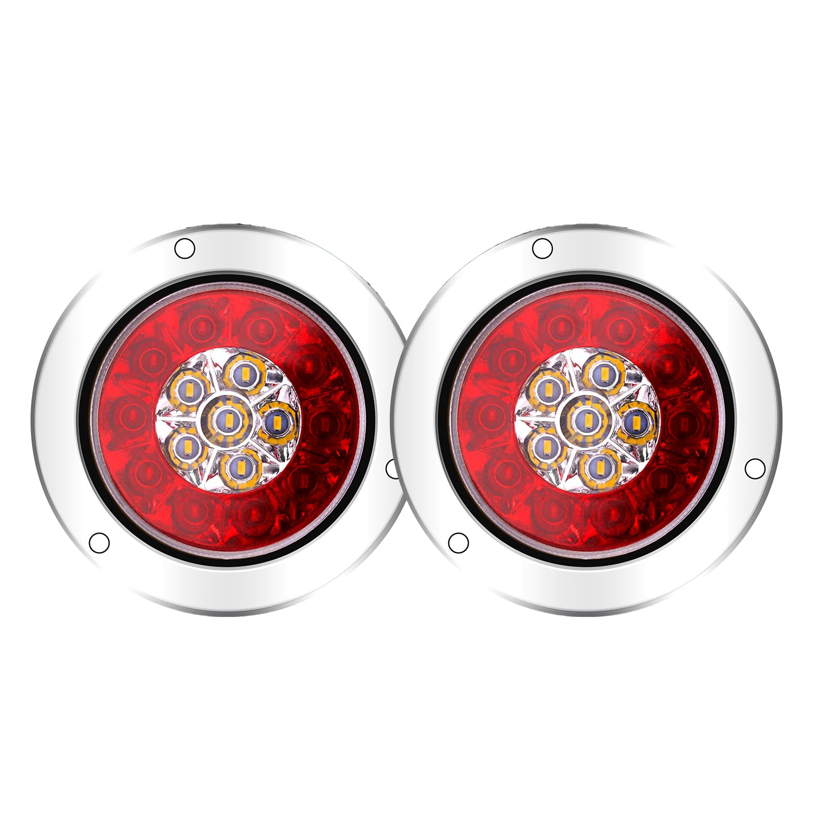 Inch Diameter Auxiliary Light 16 LED Stop Brake Turn Signal Tail Light for Trailer Truck 5.7 (White-Red)
Inch Diameter Auxiliary Light 16 LED Stop Brake Turn Signal Tail Light for Trailer Truck 5.7 (White-Red)