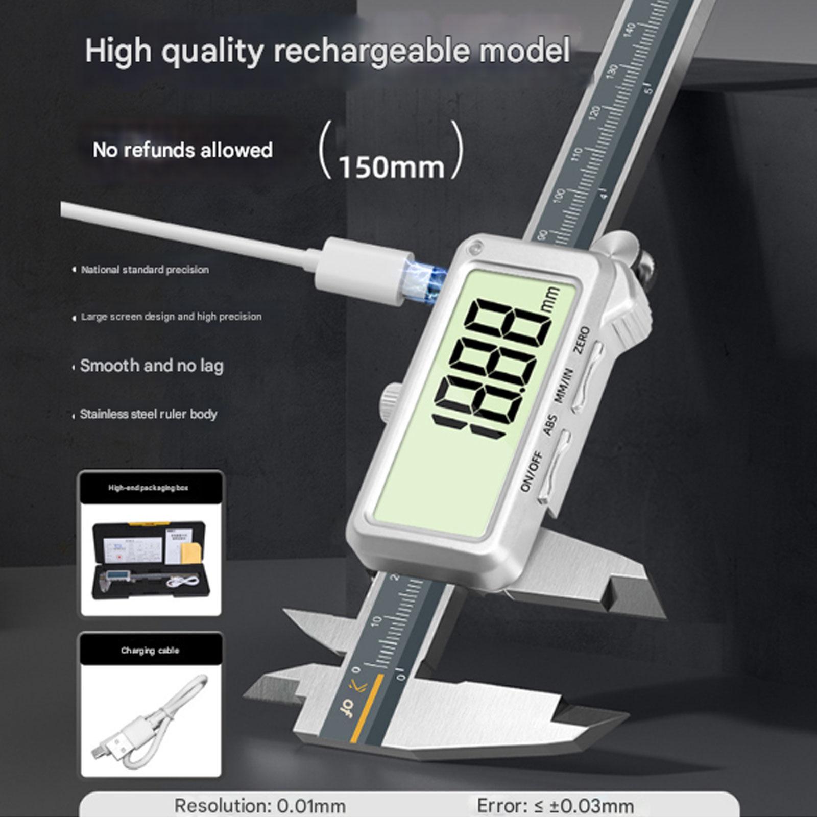 Rechargeable Digital Vernier Caliper with High Precision for Electronic Industrial Measurement of Collectibles and Jewelry Depth
Rechargeable Digital Vernier Caliper with High Precision for Electronic Industrial Measurement of Collectibles and Jewelry Depth