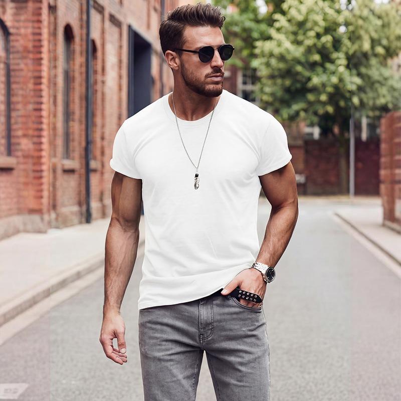 Mens Basic Solid Color Short Sleeve Crew Neck T Shirt S білий
Mens Basic Solid Color Short Sleeve Crew Neck T Shirt S білий
