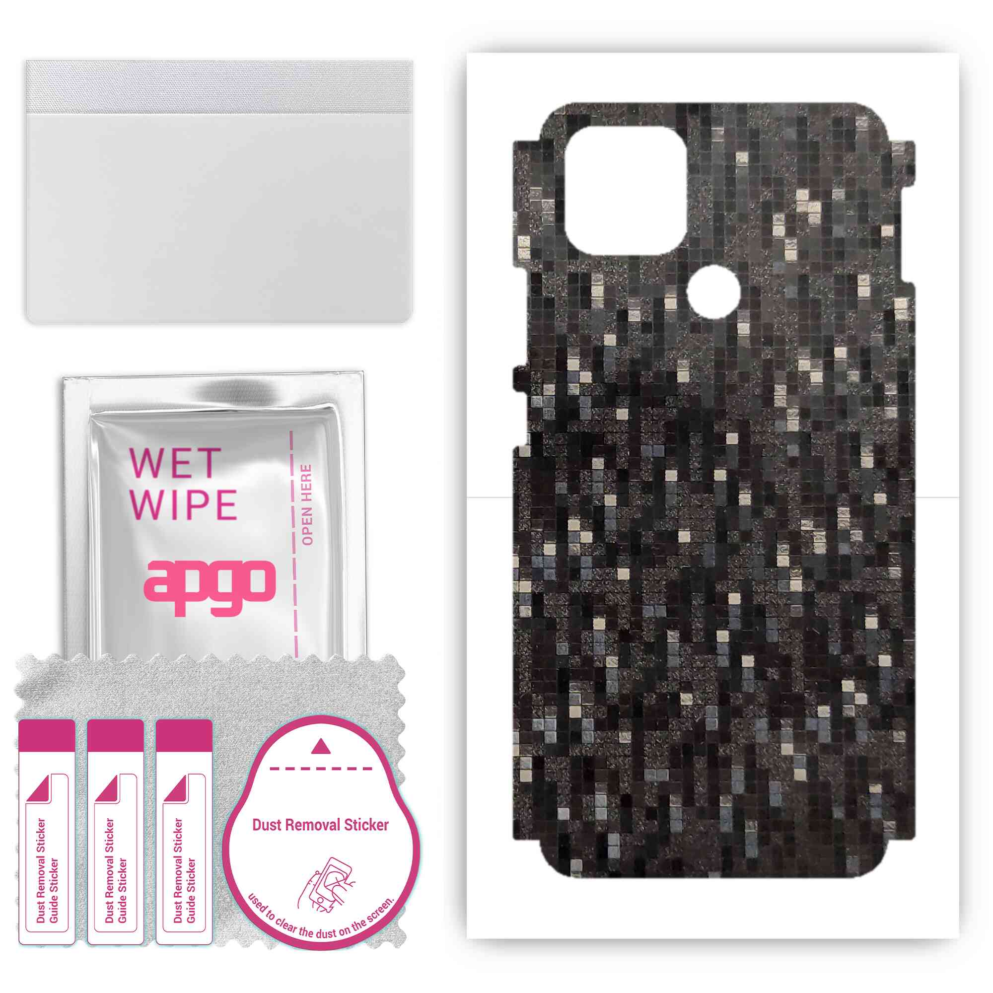 Apgo Protective Skin Sticker for the back+sides compatible with Oppo A15, Full Wrap Film, Foil, Vinyl - Pattern Carbon Black Pixel
Apgo Protective Skin Sticker for the back+sides compatible with Oppo A15, Full Wrap Film, Foil, Vinyl - Pattern Carbon Black Pixel