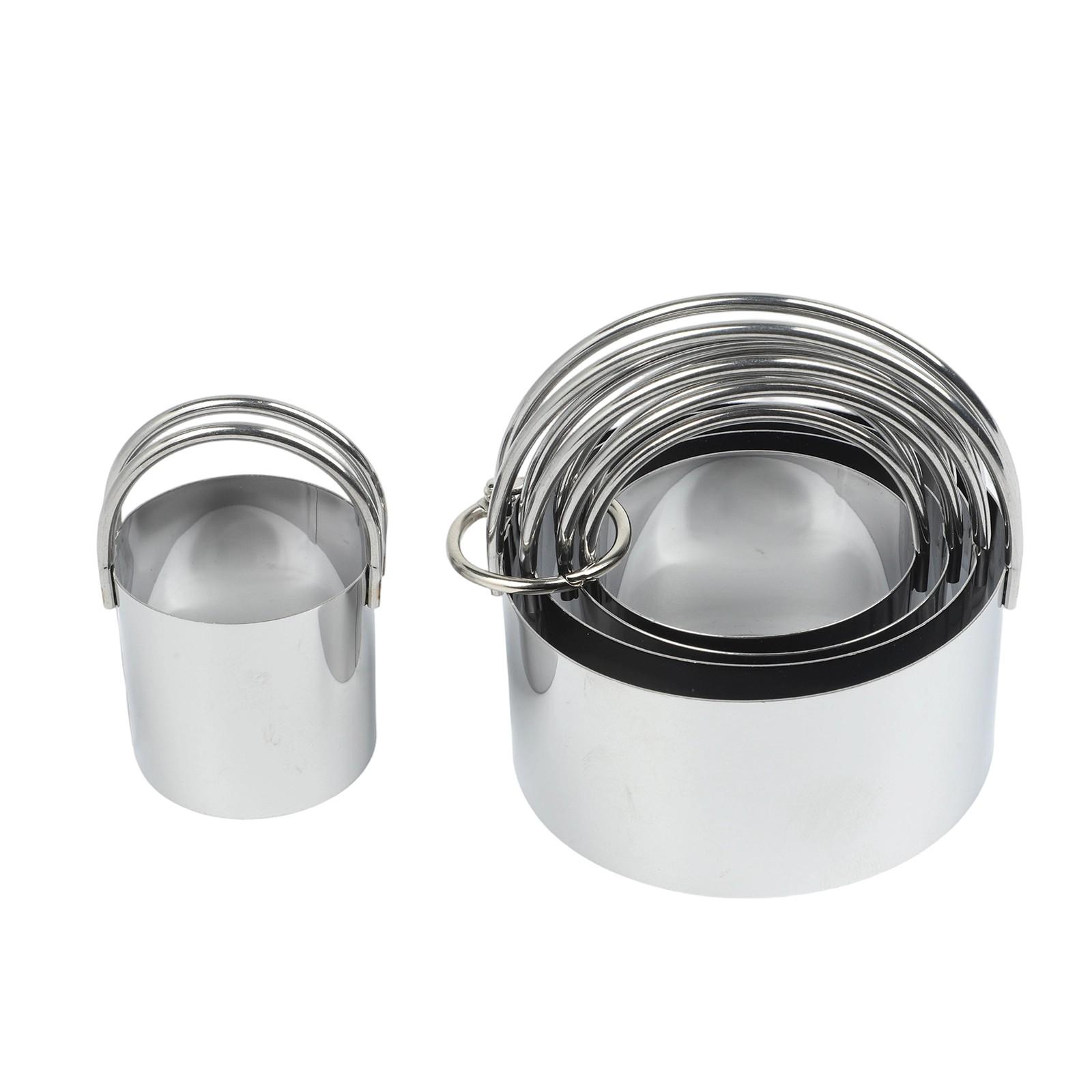 Fivepiece Stainless Steel Cake Ring Set with Handle for Pastry and Cake
Fivepiece Stainless Steel Cake Ring Set with Handle for Pastry and Cake