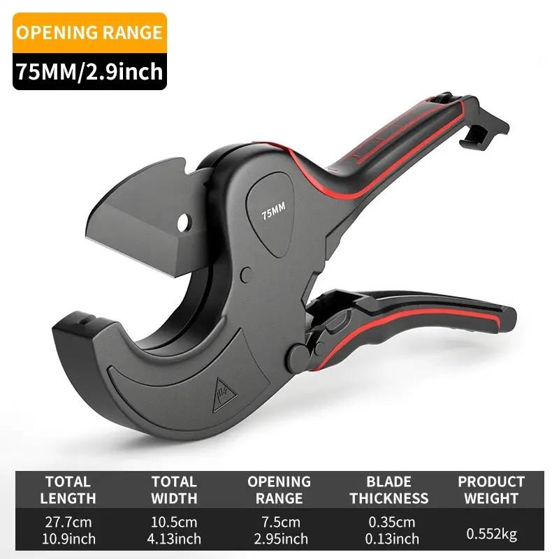 Сверхпрочный резак для ПВХ, алюминиевый сплав, пластиковая трубка, ножницы для резки труб из ПВХ PPR со стальным лезвием SK5, ручной инструмент
Сверхпрочный резак для ПВХ, алюминиевый сплав, пластиковая трубка, ножницы для резки труб из ПВХ PPR со стальным лезвием SK5, ручной инструмент