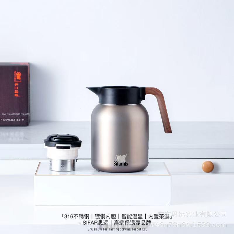 SIFAR Siyuan 316 Stainless Steel Insulated Tea Pot with Temperature Display, Large Capacity Thermos for Home Use. Custom Color, Contact for Bulk
SIFAR Siyuan 316 Stainless Steel Insulated Tea Pot with Temperature Display, Large Capacity Thermos for Home Use. Custom Color, Contact for Bulk