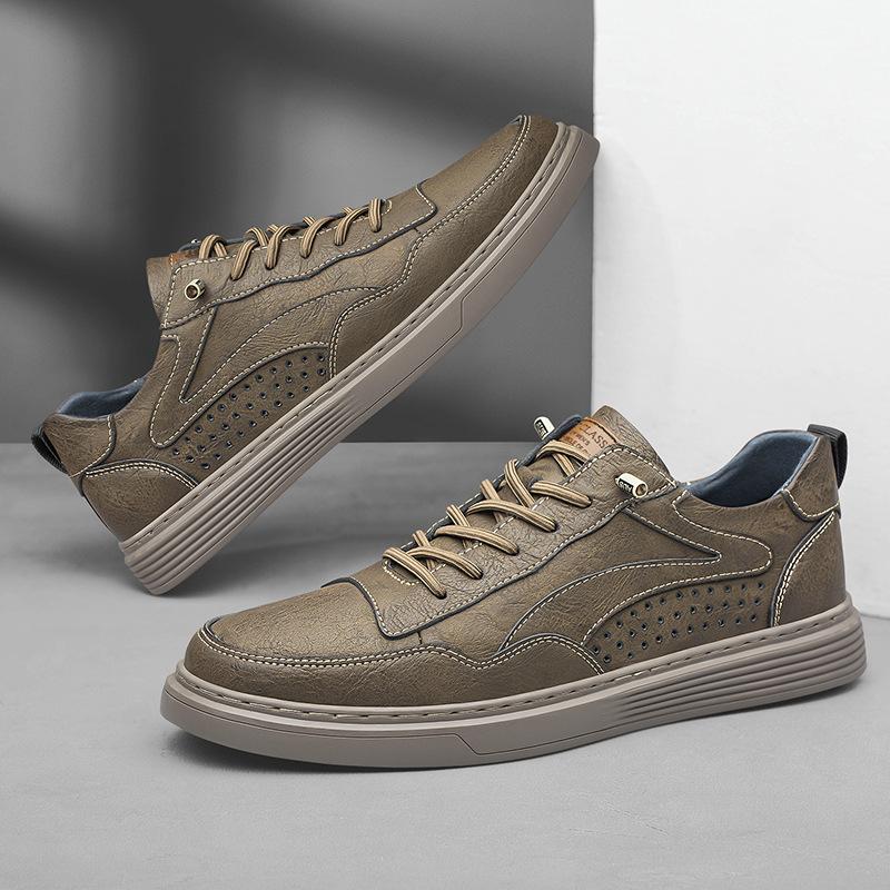 Autumn men s round head board shoes cowhide surface breathable new punching casual little white shoes low-top sports shoes 36
Autumn men s round head board shoes cowhide surface breathable new punching casual little white shoes low-top sports shoes 36