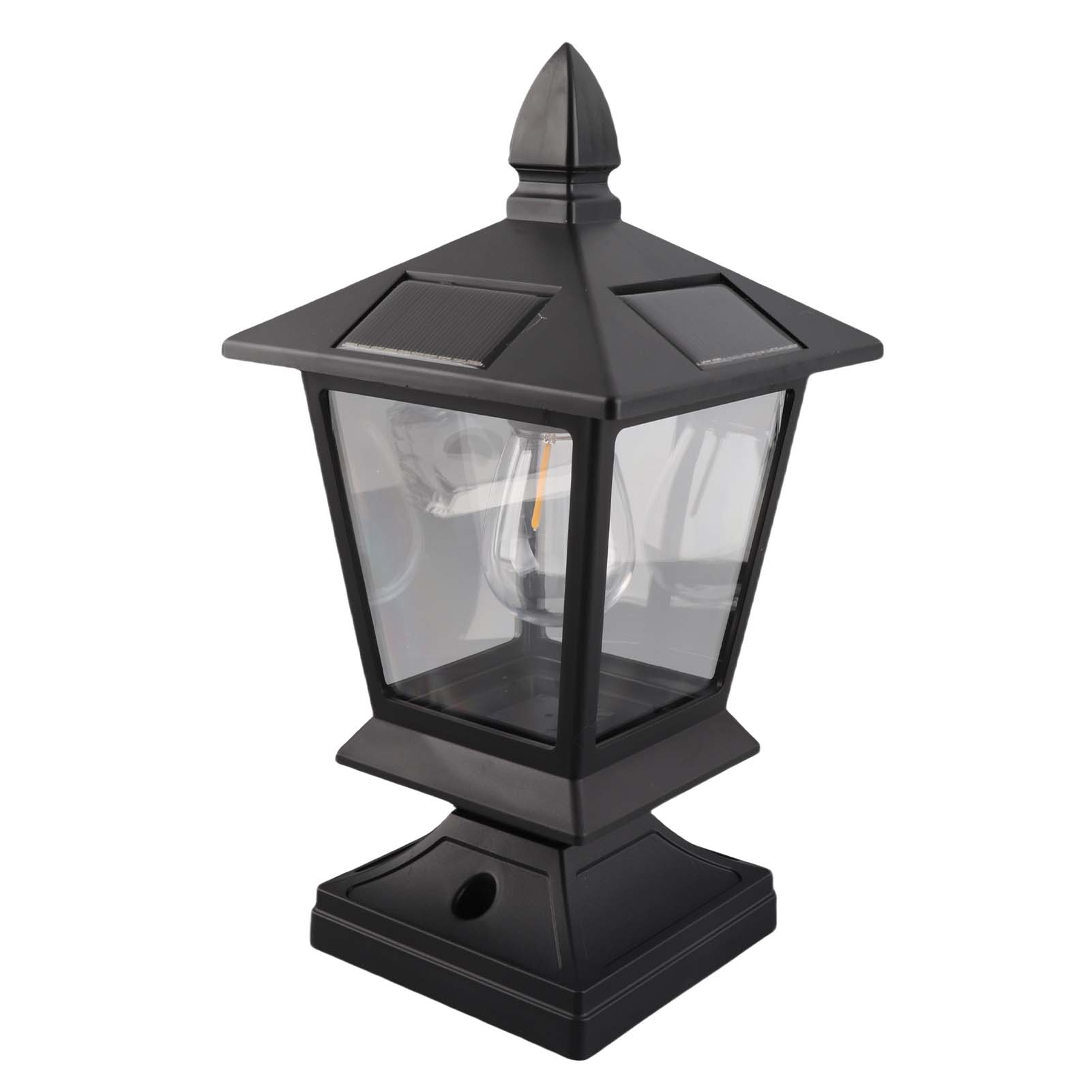 Солнечный садовый светильник для садовой виллы, светильник-столб, ограждение, уличный водонепроницаемый ландшафтный светильник, светильник-столб чёрный