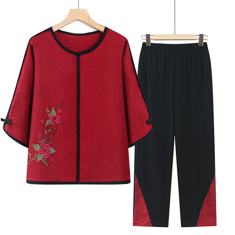 Grandma Style Summer Two-Piece Set: Fashionable Clothing for Women in Their 60s and 70s 5XL (145-160 jin)
Grandma Style Summer Two-Piece Set: Fashionable Clothing for Women in Their 60s and 70s 5XL (145-160 jin)