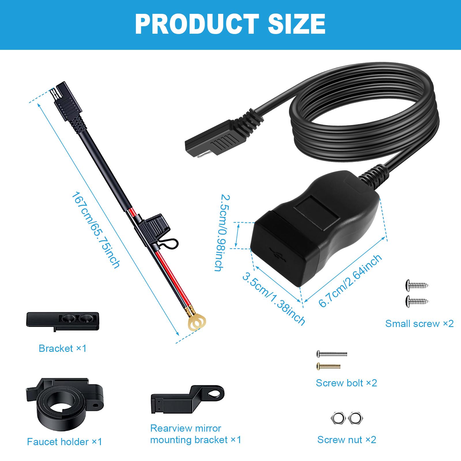 Motorcycle USB Fast Charger Waterproof SAE to USB Motorcycle Charger Double USB Type C PD and Quick Charge 3.0 Socket Connector чёрный
Motorcycle USB Fast Charger Waterproof SAE to USB Motorcycle Charger Double USB Type C PD and Quick Charge 3.0 Socket Connector чёрный