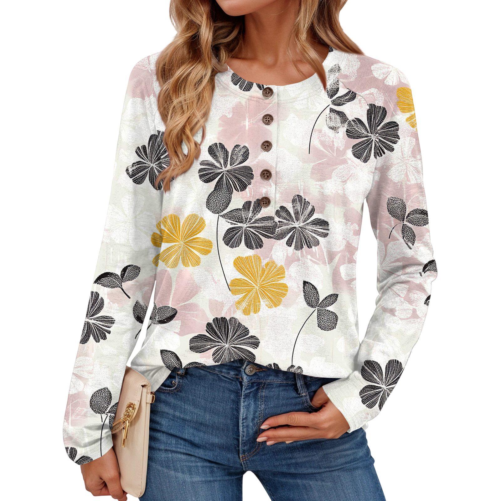Women s Fashionable Floral Print Round Neck Long-sleeved Top XL білий
Women s Fashionable Floral Print Round Neck Long-sleeved Top XL білий