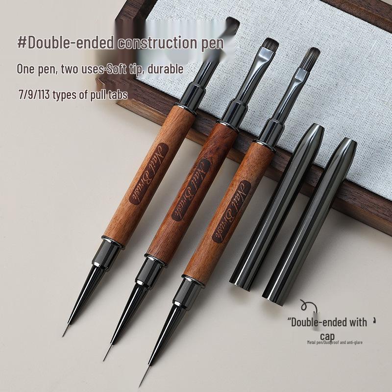 Dual-Ended Nail Art Brush: Multi-Purpose Liner & Builder with Round Head, Japanese Base Coat Pen, Perfect for Nail Art.
Dual-Ended Nail Art Brush: Multi-Purpose Liner & Builder with Round Head, Japanese Base Coat Pen, Perfect for Nail Art.