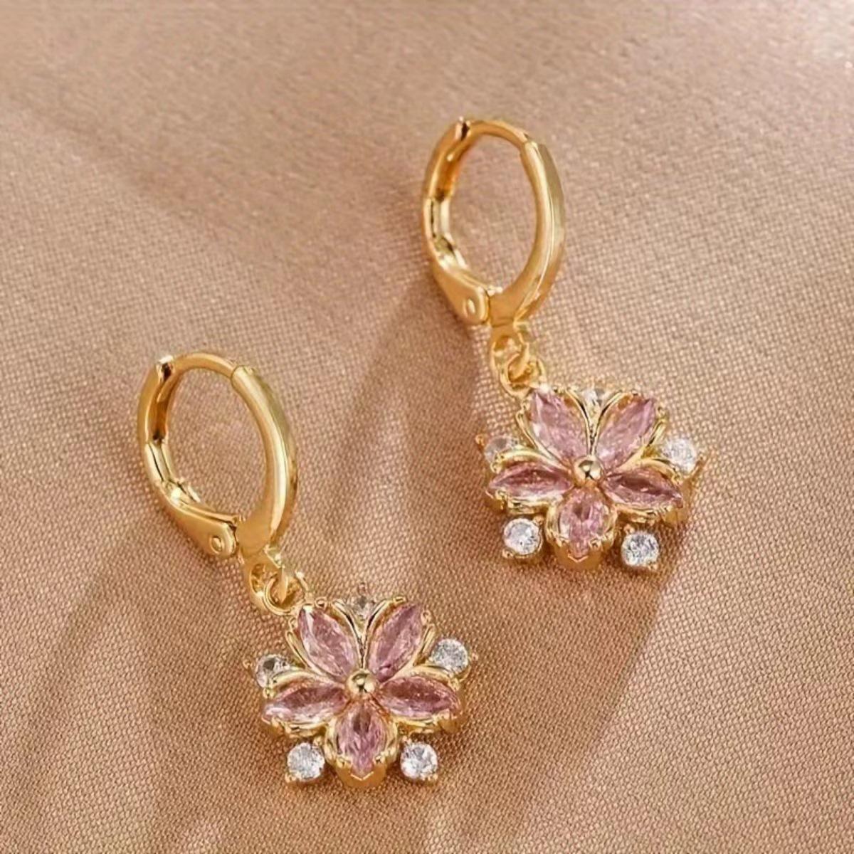 European and American Stylish Flower Zircon Earrings - High-End Fashion Jewelry
European and American Stylish Flower Zircon Earrings - High-End Fashion Jewelry