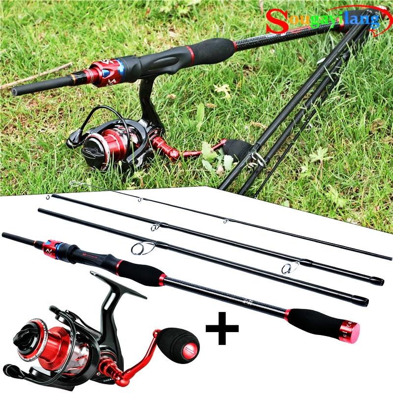 Удочки Sougayilang с металлической спиннинговой катушкой 13 + 1 BB, набор удочек и катушек