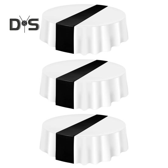 3 шт. Одноразова пластикова скатертина 84 дюйми Водонепроникна Стійка до плям Настільник Кругла Скатертина для обіднього столу для Вечірок Заходів Різдва Випускного чорний/білий
3 шт. Одноразова пластикова скатертина 84 дюйми Водонепроникна Стійка до плям Настільник Кругла Скатертина для обіднього столу для Вечірок Заходів Різдва Випускного чорний/білий