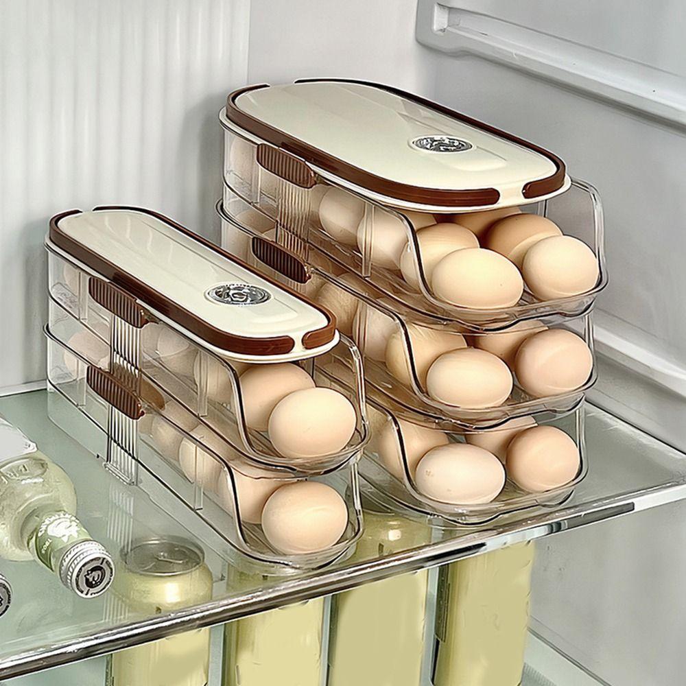 Food Grade Automatic Rolling Egg Container Transparent Egg Storage Box for Home style A
Food Grade Automatic Rolling Egg Container Transparent Egg Storage Box for Home style A