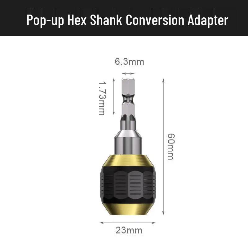 Pop-up Quick Release Hex Shank Drill Bit Holder 6.35mm Self-Locking Extension Bar
Pop-up Quick Release Hex Shank Drill Bit Holder 6.35mm Self-Locking Extension Bar