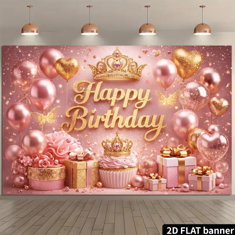 2D Happy Birthday Pink Gold Crown Backdrop Banner Party Photo Background 47.2x31.5inch/120*80cm
2D Happy Birthday Pink Gold Crown Backdrop Banner Party Photo Background 47.2x31.5inch/120*80cm