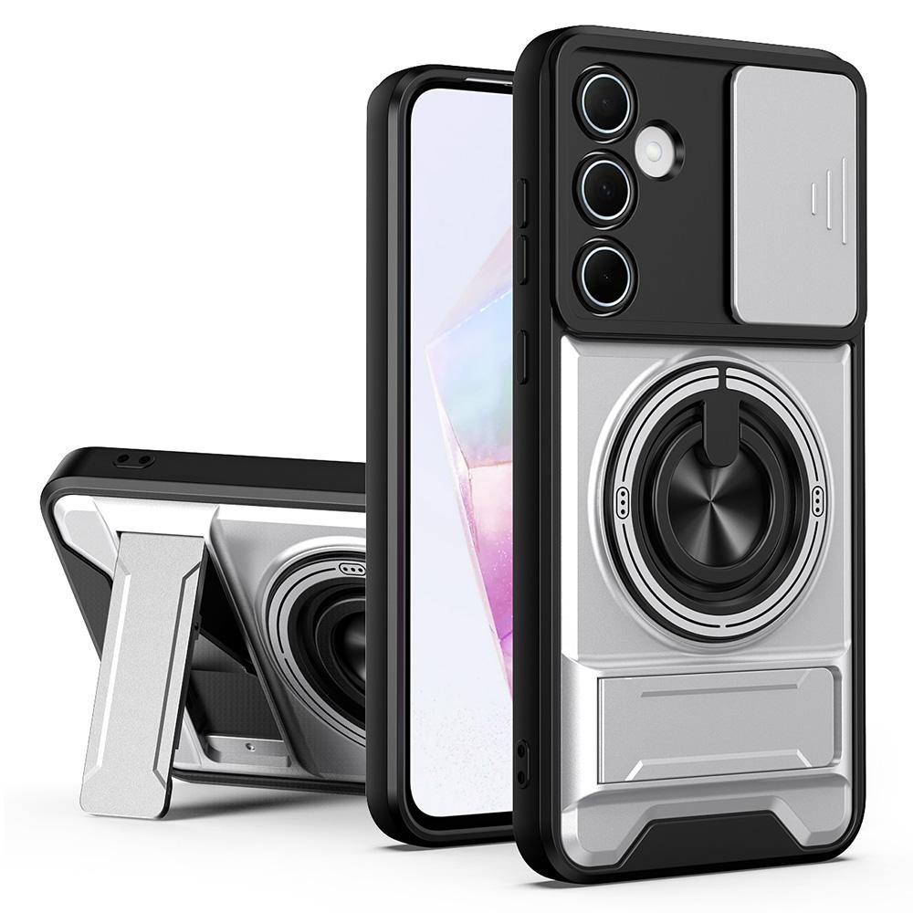 For Samsung Galaxy A55 5G Magnetic Case Ring Holder Foldable Kickstand TPU PC Phone Cover with Camera Lens Slider
For Samsung Galaxy A55 5G Magnetic Case Ring Holder Foldable Kickstand TPU PC Phone Cover with Camera Lens Slider